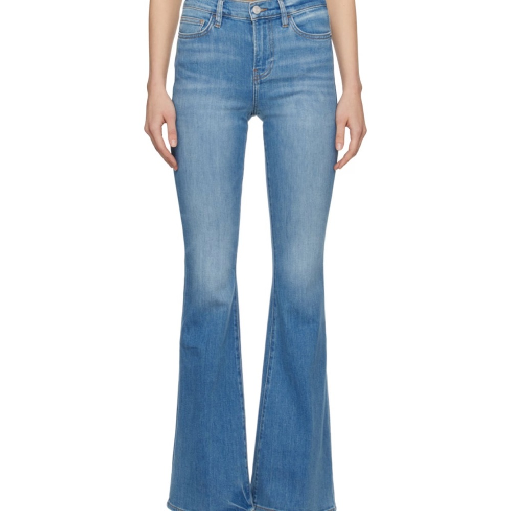 Frame Denim Blue Flare Wide Leg Jeans